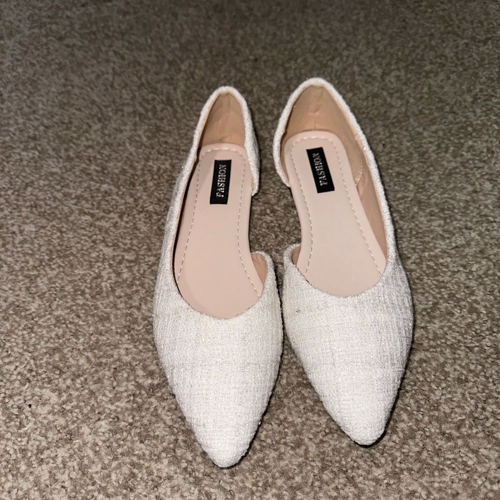 White Work Flats